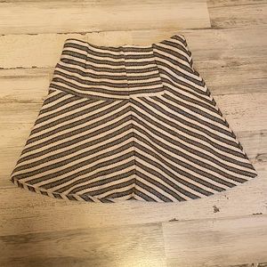 Loft Black & White Chevron Lined Skirt winter